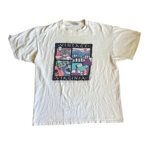 Vintage 90's Single Stitch Graphic Virginia Wineries Fest Cotton T-Shirt XL
